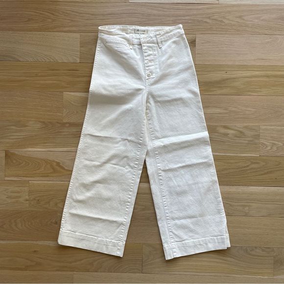 Madewell Pants - Madewell Wide Leg Ivory Pants Size 27 Tall